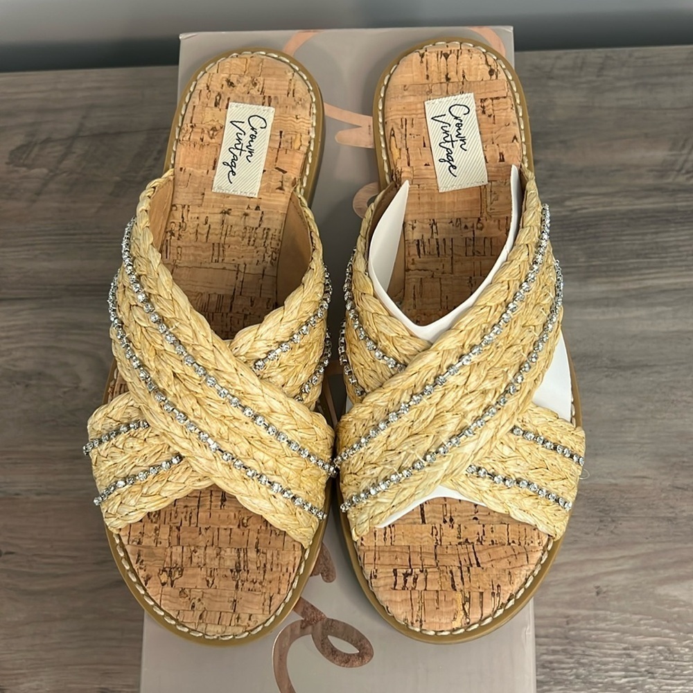 Crown Vintage Albari Seagrass Rope Sandal Women’s Size 6 New NIB